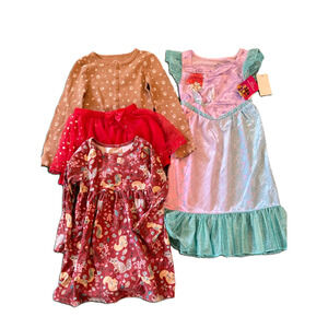 Toddler Girl Size 4T LOT Top Skirt Nighgown Disney Princess Cozy Comfor Colorful